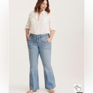 Torrid Insider Braided Detail Flared Jeans Sz 18R